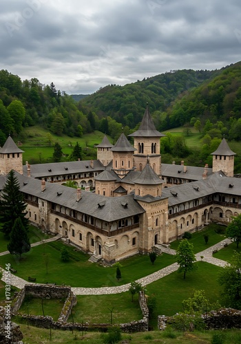 Wallpaper Mural Aerial View of the Horezu Monastery in Romania. Torontodigital.ca