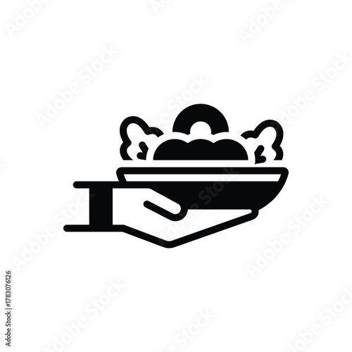 Black solid icon for safe handling