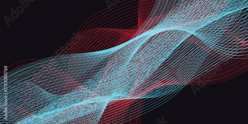 Abstract Stunning contour line pattern art. The arrangement of wavy lines forms an elegant abstract art.