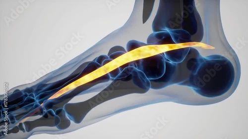 Animated Foot Anatomy Plantar Fasciitis and Bone Structure Visualization