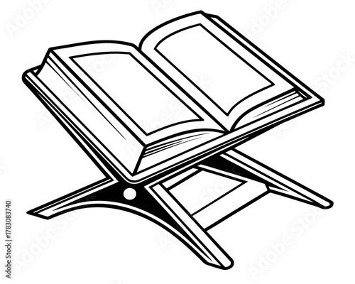 Open book on a stand