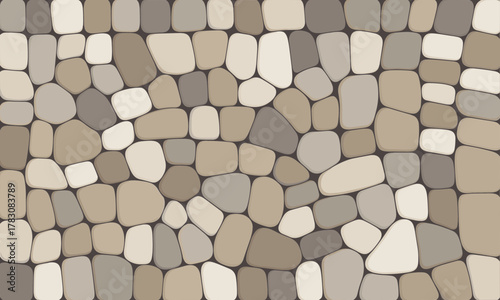 Seamless Pattern of Smooth Rounded Stone Texture.