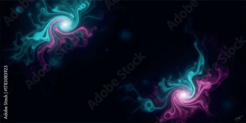 Abstract cosmic swirls of vibrant colors and celestial energy.