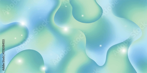 Abstract fluid art with blue and green colors.