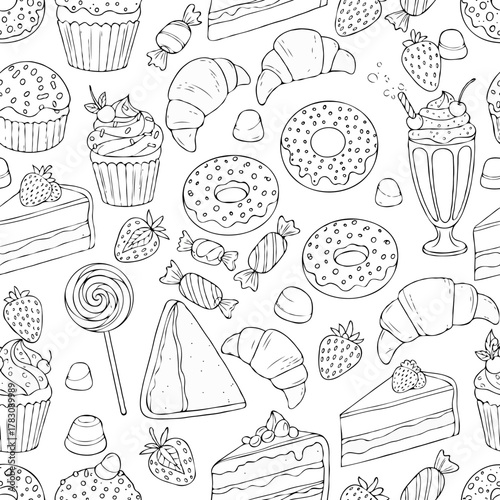 seamless background with sweets
