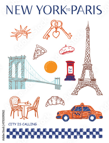 Hand drawn college text print. City back print for t shirt.Dumbo manhattan bridge view hand sketch print design. New York design studio t shirt print design.