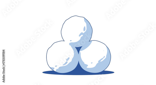 Three Snowballs Stacked Together Ready for a Snowball Fight.