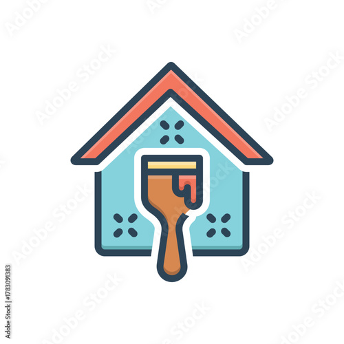 Color illustration icon for redecoration