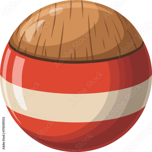 Detailed Fishing Float Icon Wooden Bobber Vector