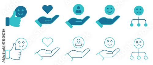 Customer Care and Feedback Icons Set Vector and illustrator set