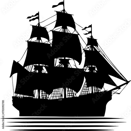 pirate ship silhouette 
