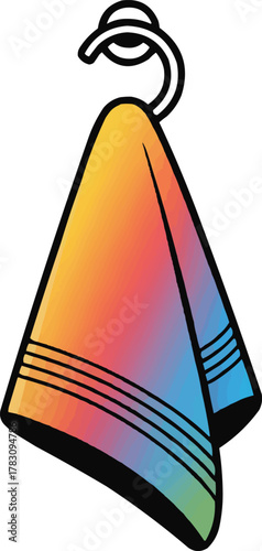 Modern Glowing Towel Illustration Colorful Vector Decor
