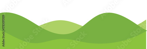 Simple green hill landscape, hills mountains, landscape nature outdoors .vector illustration. EPS 10 .