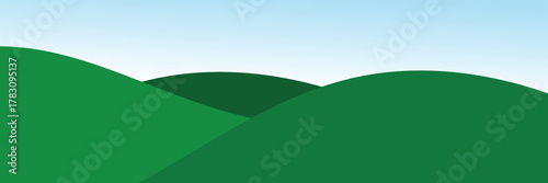 Simple green hill landscape, hills mountains, landscape nature outdoors .vector illustration. EPS 10 .