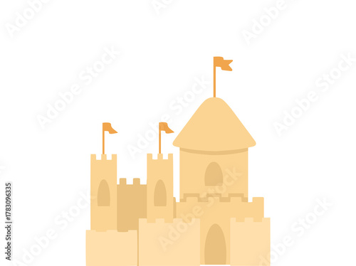 Sand Castle Summer Beach Illustration
