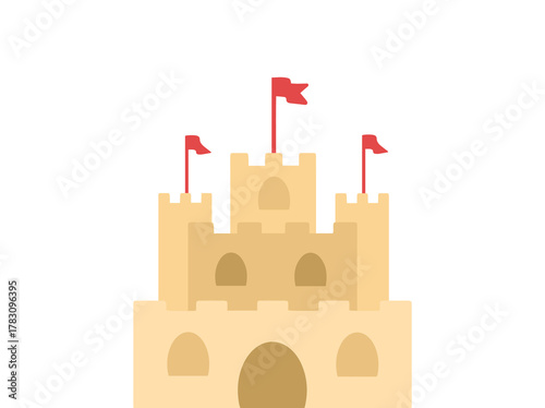 Sand Pile Castle Clip Art Illustration
