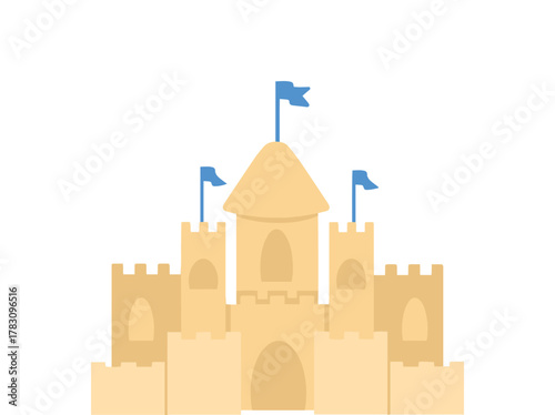 Sand Pile Castle Clip Art Illustration
