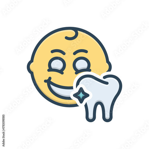 Color illustration icon for pediatric dentistry