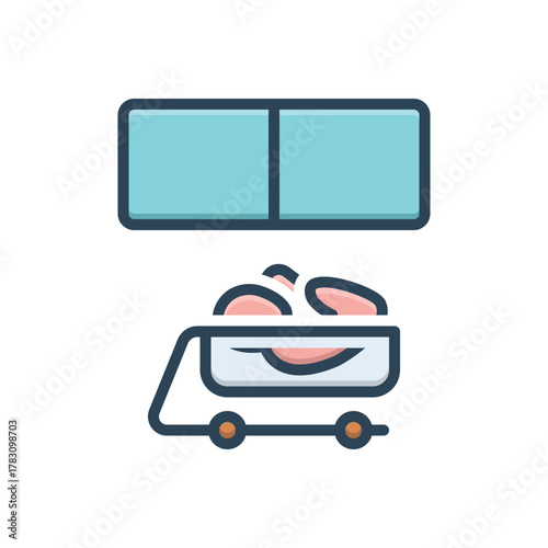 Color illustration icon for pediatric ward