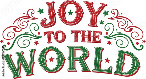 Celebrate the holiday spirit with festive 'Joy to the World' Christmas lettering