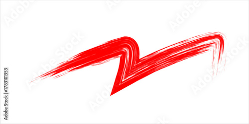 modern.Three Red Brush Strokes Across White Background—Bold Abstract Art for Modern Design