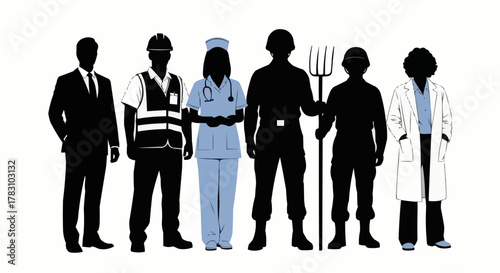 Diverse group of professionals representing various industries.