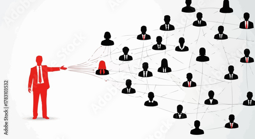 Leadership and networking concept with connected individuals.