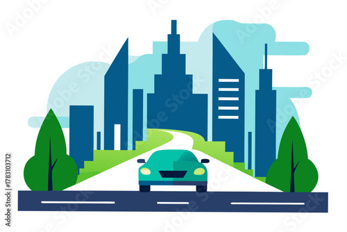 city road in the city