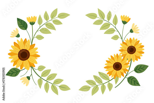 frame of sunflowers
