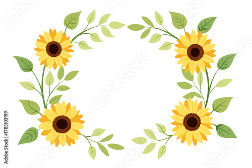 frame of sunflowers