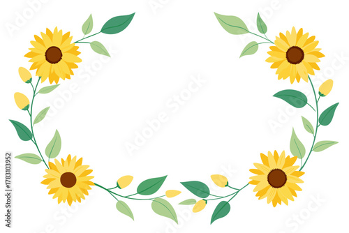 frame with sunflowers