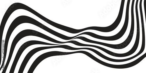 Modern Curved stripe shape background. Liquid abstract line wallpaper. Vector art