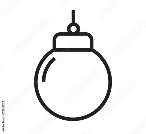 Adorno navideño minimalista en vector de línea