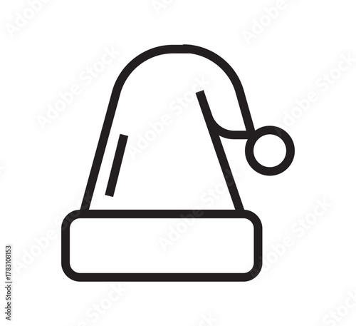 Gorro de Santa Claus en estilo lineal minimalista