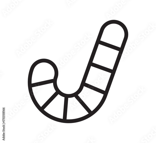 Bastón de caramelo navideño en estilo lineal