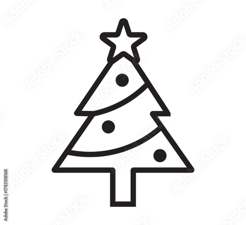 Árbol de Navidad minimalista — ícono festivo en línea