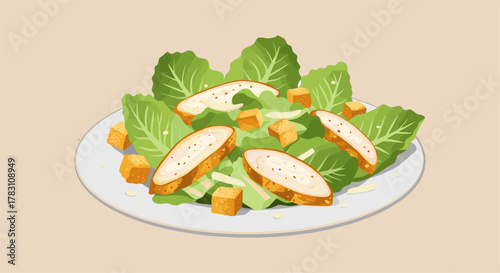 Chicken salad croutons on a plate