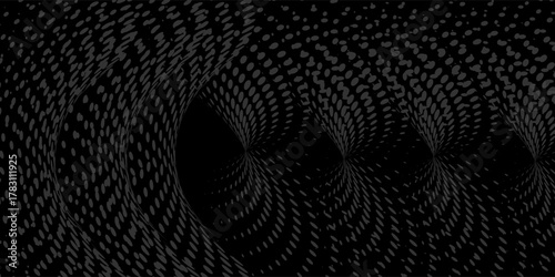 Halftone circular dotted frames set. Circle dots texture isolated on white background. Spotted spray texture. Vector abstract design element spiral circle sound wave vector logo modern black and white