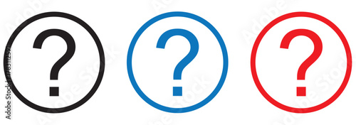 Question mark symbol design three question marks. Question Mark Icons in Circle. Why symbol. Question mark icon and sign. Ask symbol. symbolizing inquiry, help sections, and support for FAQs.