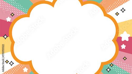 Pop Art Colorful Background with Sparkles and Stars. Ideal for children projects, playful and positive design, school posters, party design, announcements, or greeting cards