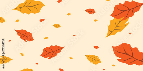 Golden Leaves of Falling Season Background