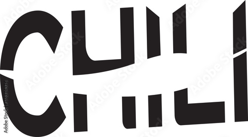 Vector lettering with chili Fragmented 