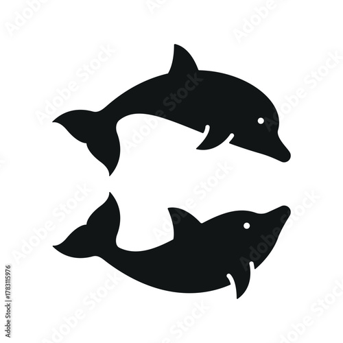 Two Dolphin icon for environmental campaign and ocean project visuals.