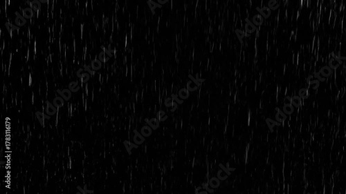 A dark, textured background featuring vertical streaks, simulating a rain effect