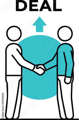 Vector Illustration of Deal Agreement Symbolizing a Successful Partnership