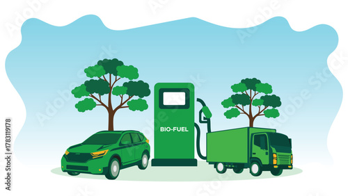 Biofuel Renewable Energy Source Concept Eco Green Diesel and Environmental Care