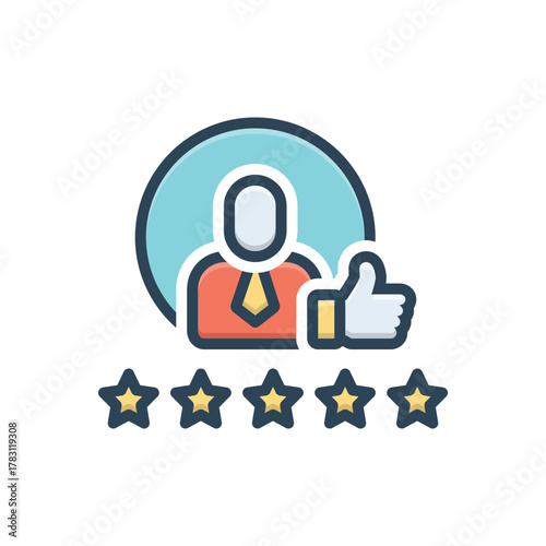 Color illustration icon for client satisfaction