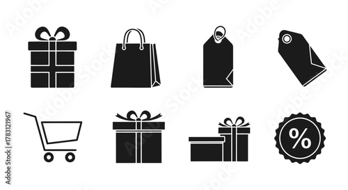 Shopping and Gift Icons Collection.