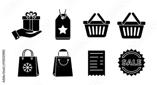 Shopping and Sale Icons Set.
