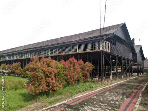 Traditional Longhouse of the Dayak Taman Tribe, West Kalimantan